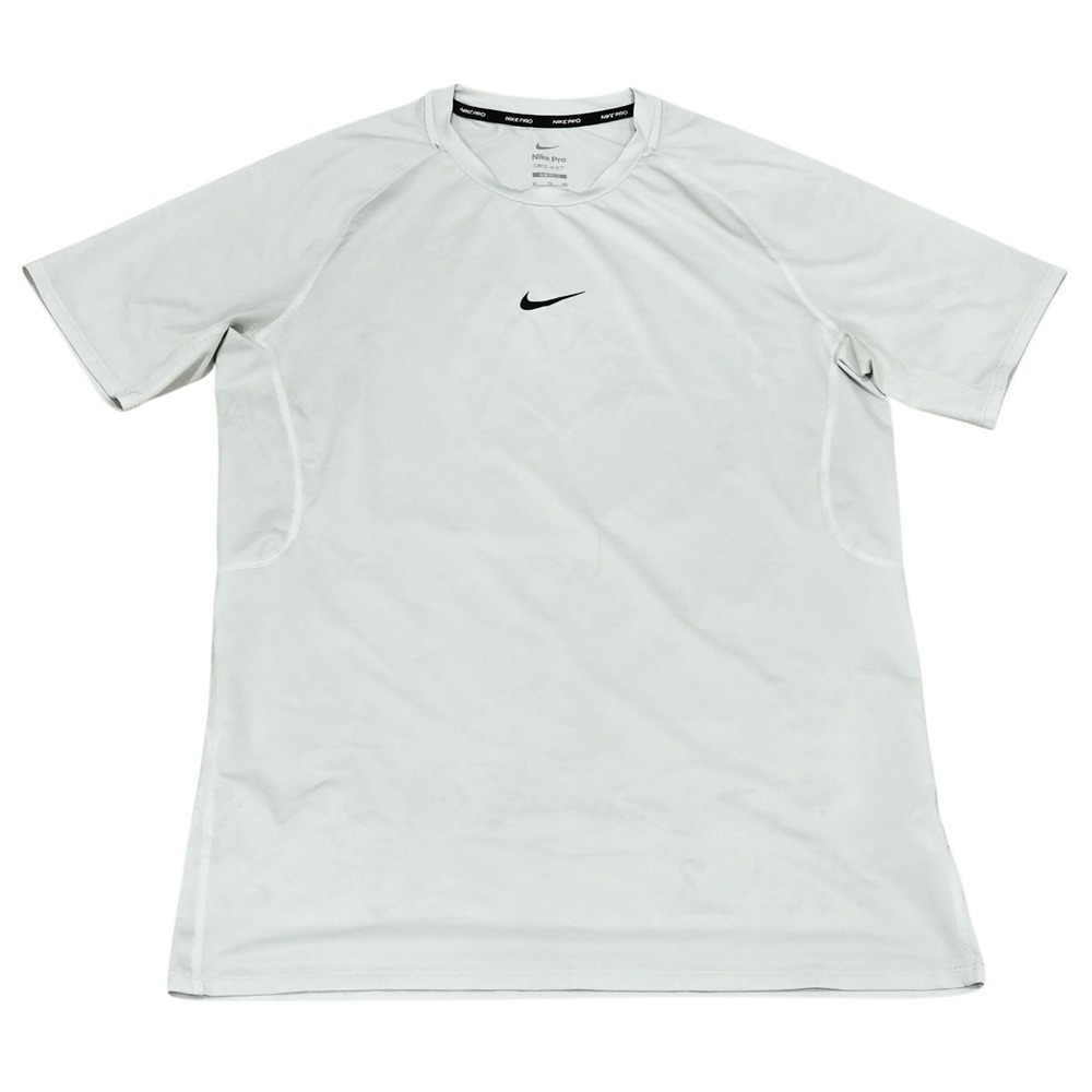 Nike Pro Dri-FIT Shirt Men's XL White Slim Fit Short Sleeve Training Athletic